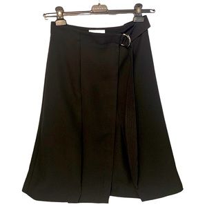 Carven Belted Wrap Skirt - Black